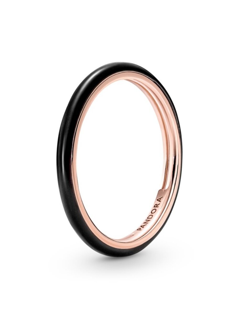 Rose gold Plate Black Enamel Ring